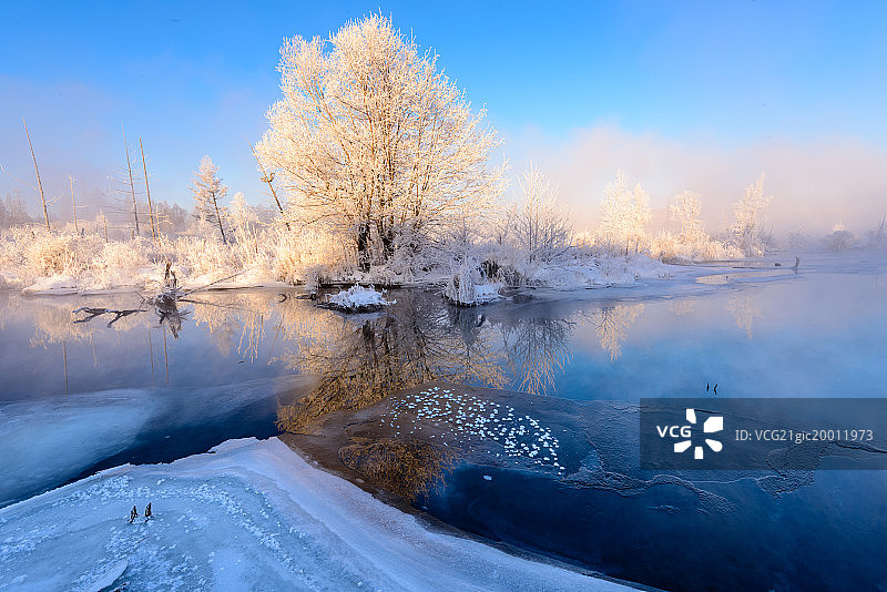 长白山魔界雾凇图片素材