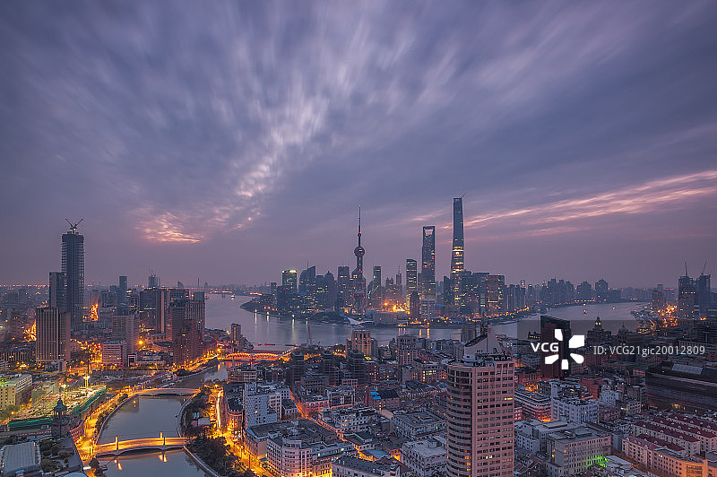 上海外滩全景高视角图片素材