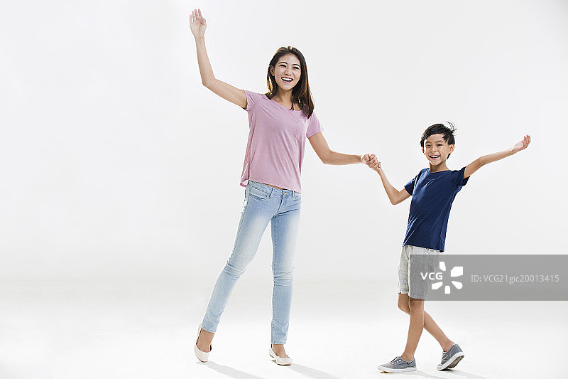 快乐的母子俩图片素材