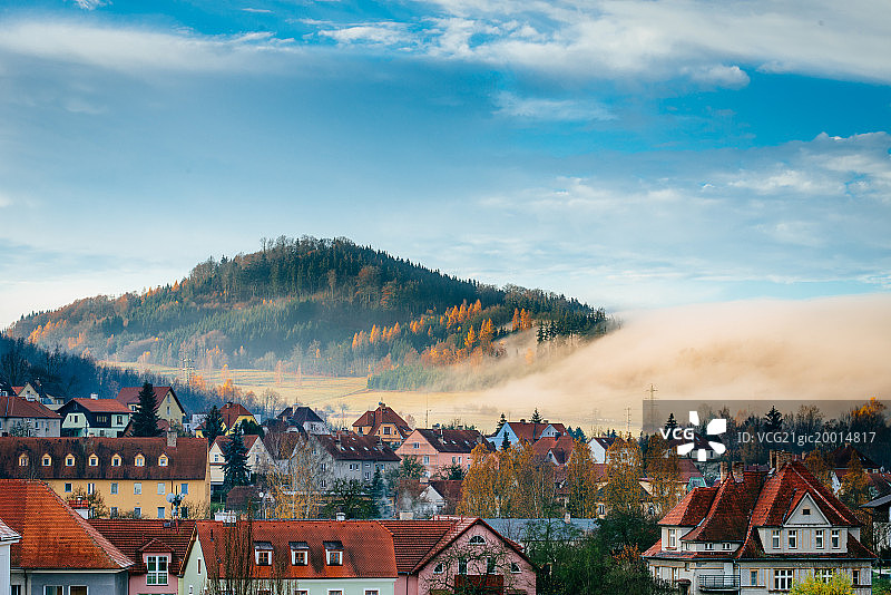 捷克克鲁姆洛夫小镇风光图片素材