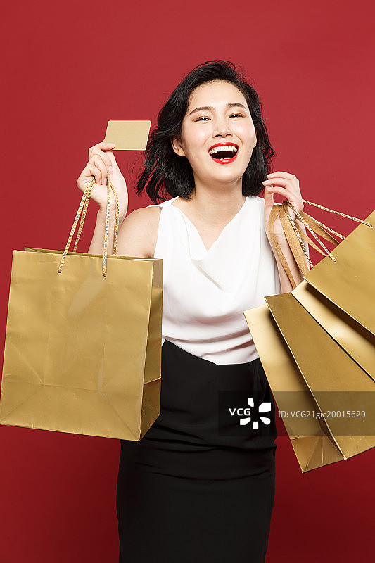 时尚女白领购物图片素材