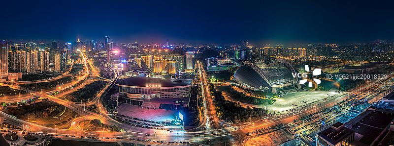沈阳奥体中心全景夜景图片素材
