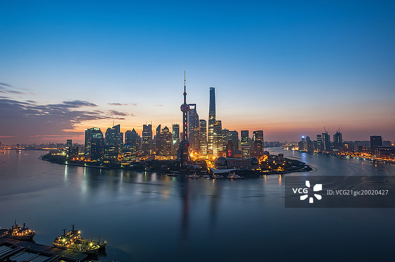 上海外滩全景高视角图片素材