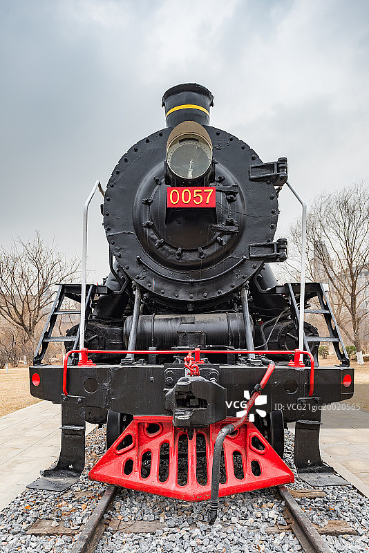 蒸汽机车的正面特写图片素材