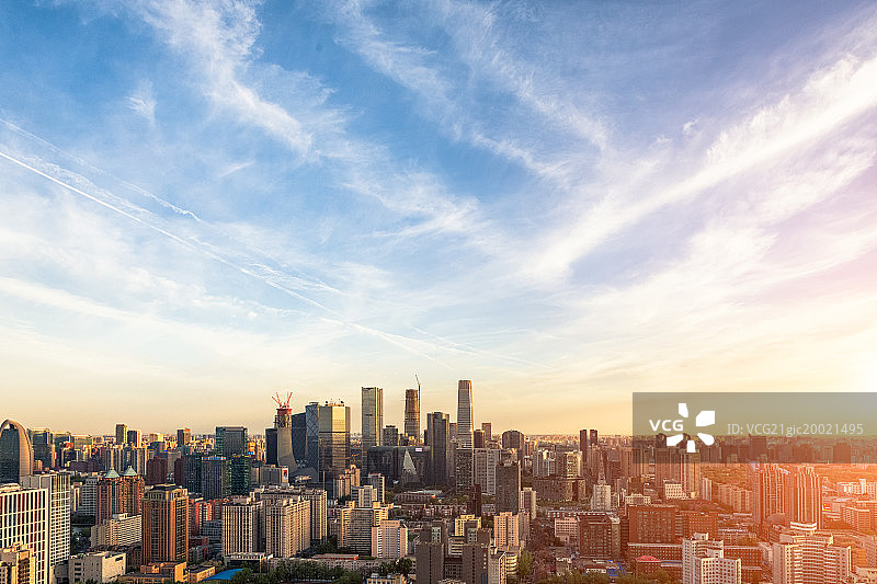 眺望北京CBD全景图片素材