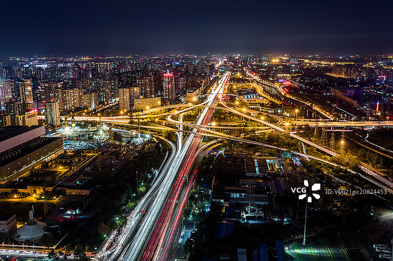 北京四惠桥夜景图片素材