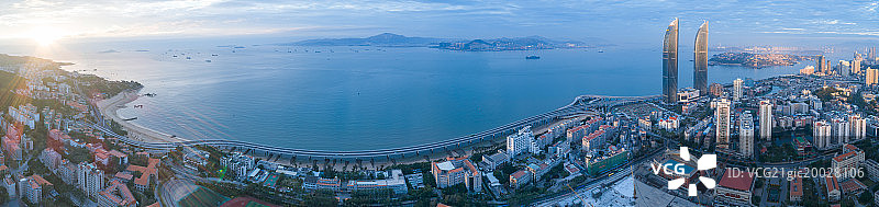 Xiamen university, aerial China coastal city of xiamen in fujian province图片素材
