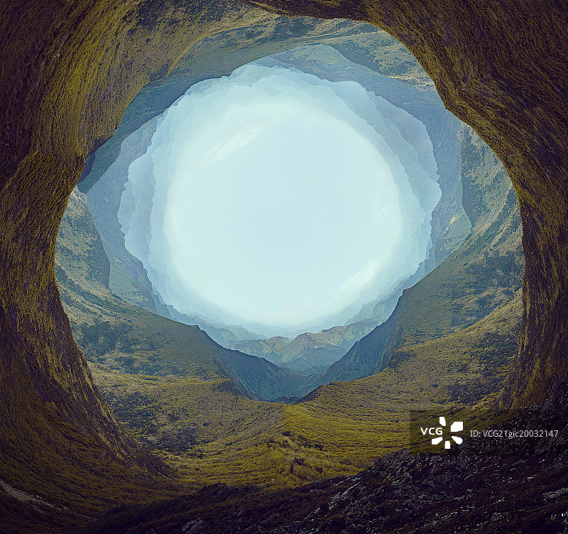 多维空间的群山图片素材