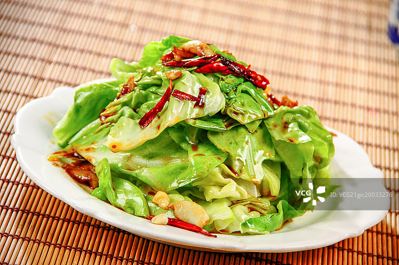 炒圆白菜图片素材