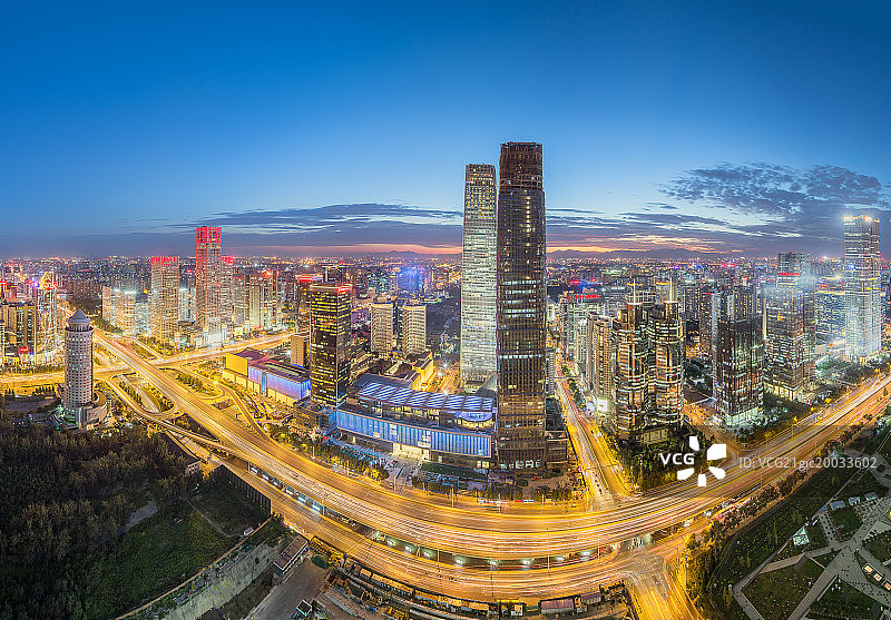 国贸CBD全景夜图片素材