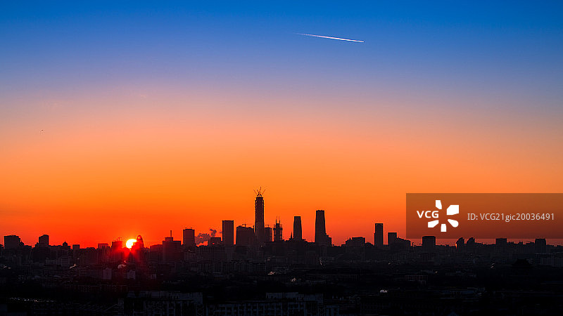 北京国贸日出图片素材