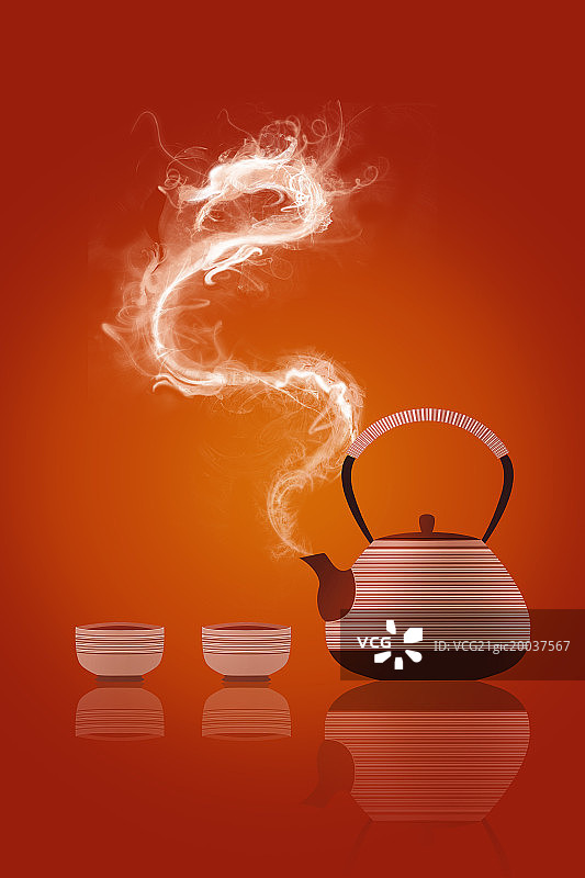 茶杯和茶壶插画图片素材