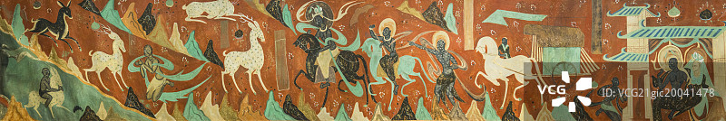 敦煌壁画超大像素全景图九色鹿图片素材