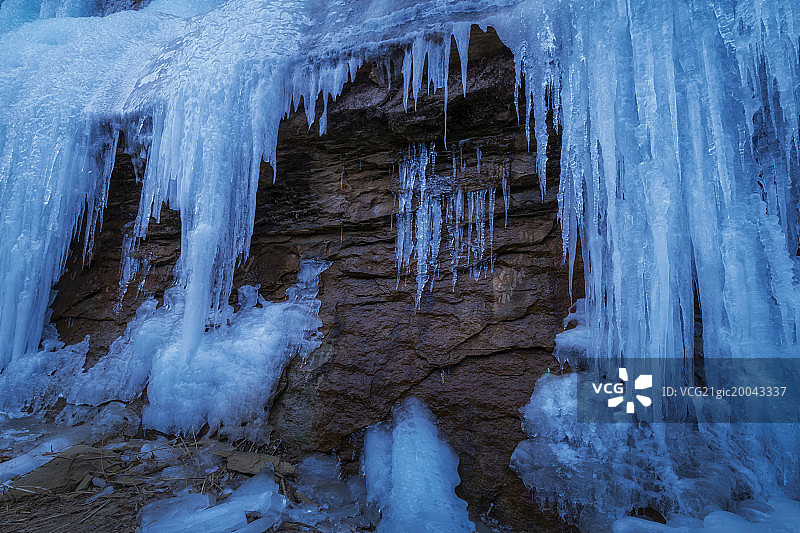 幽谷寒冰图片素材