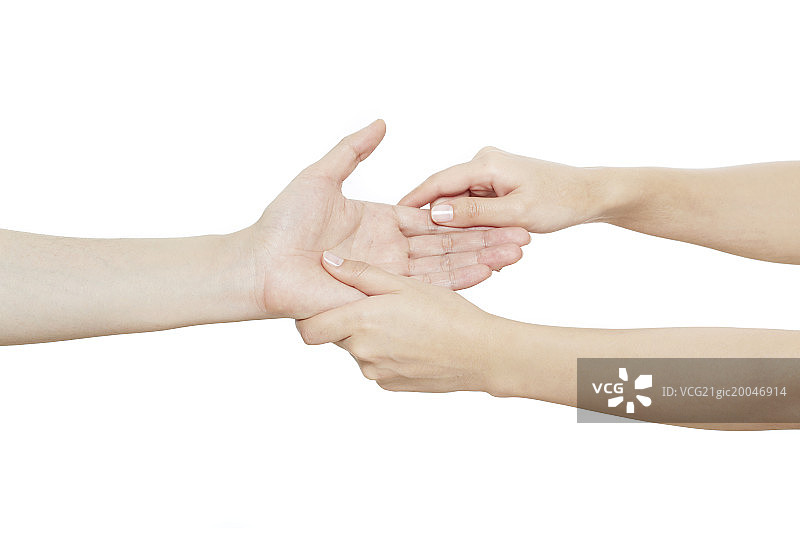 手部给予手部按摩图片素材