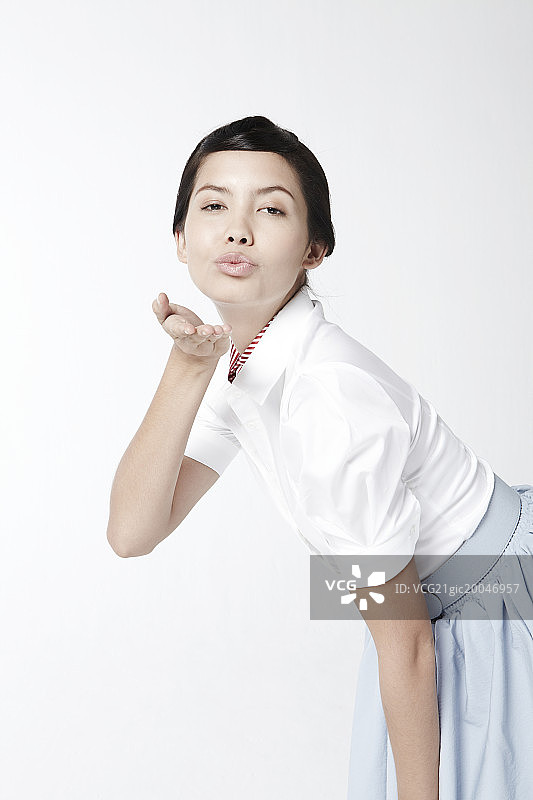 女人送飞吻图片素材