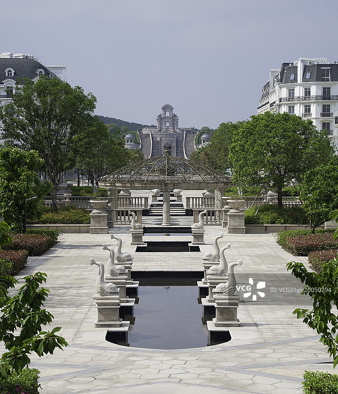 小镇欧式建筑群图片素材