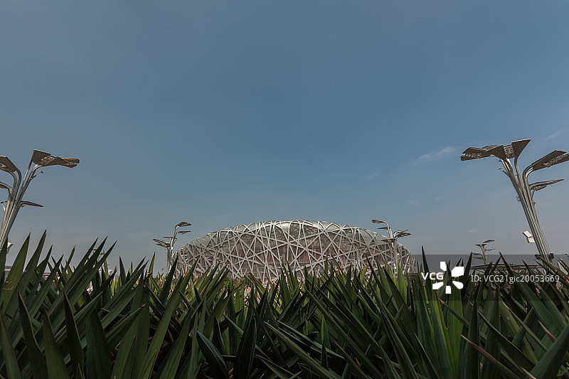 北京国家体育场（鸟巢）夜景图片素材