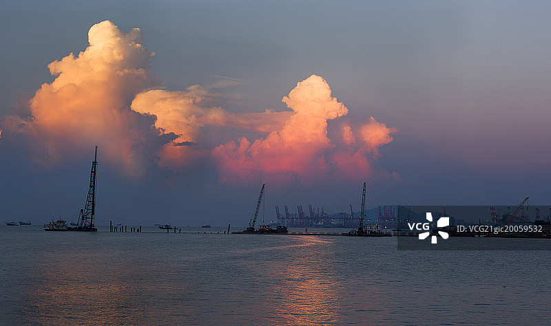 广东省深圳湾之晨图片素材