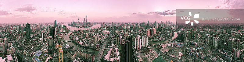 航拍上海大全景接片图片素材