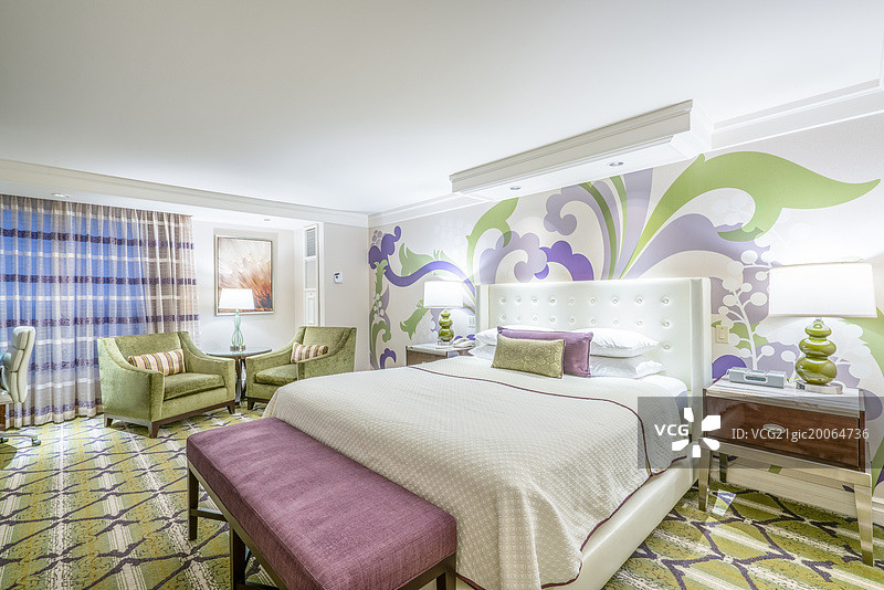 豪华酒店客房内景图片素材