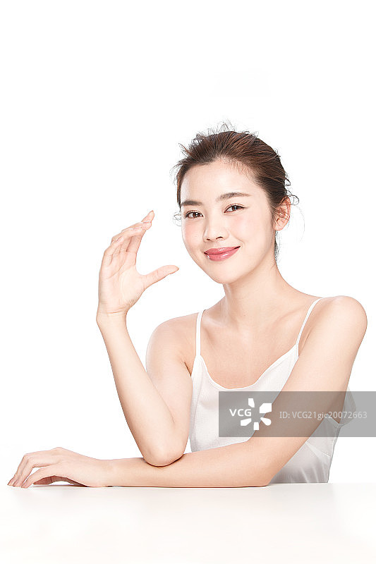 青年女人妆面肖像图片素材