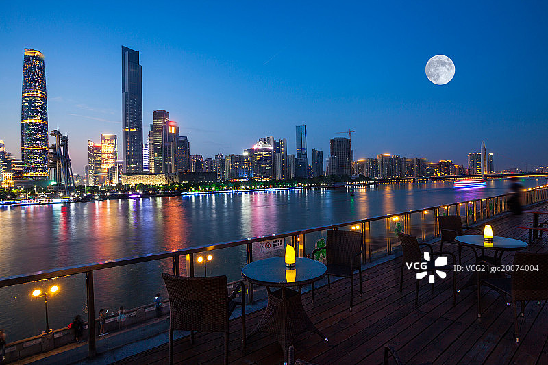 广东省广州城市建筑夜景图片素材