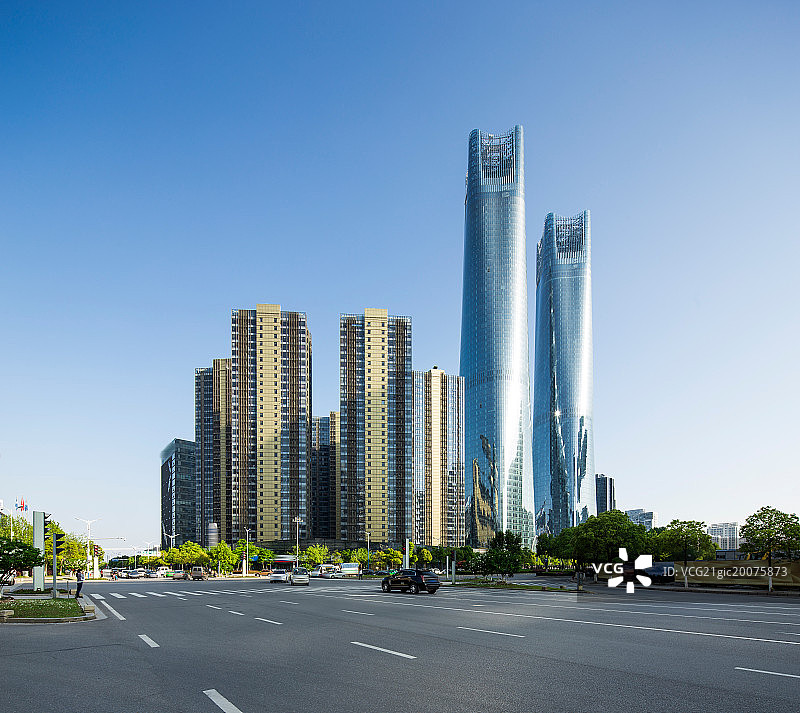 江西省南昌双子塔及城市建筑图片素材
