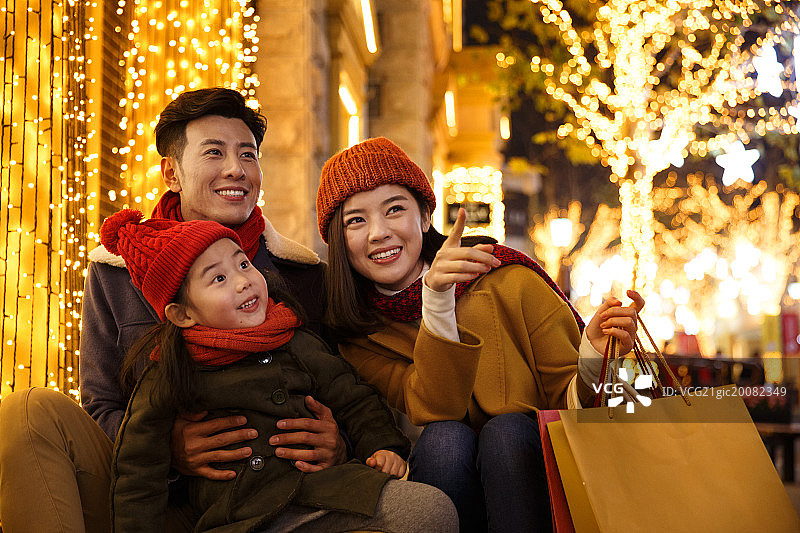 快乐家庭节日购物图片素材