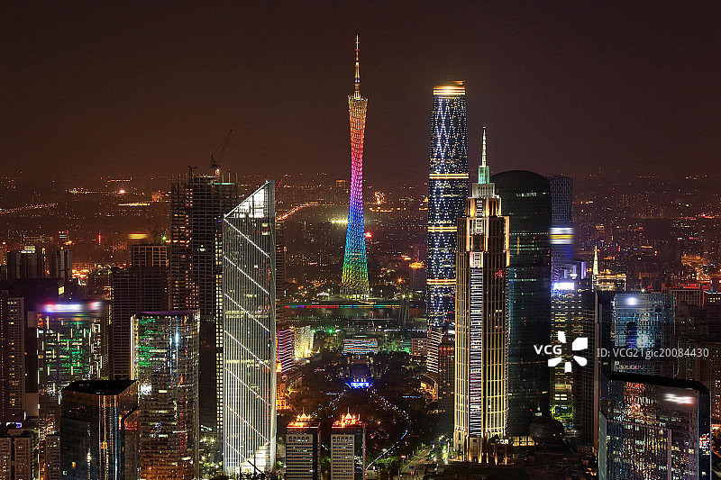 广东省广州城市建筑夜景图片素材