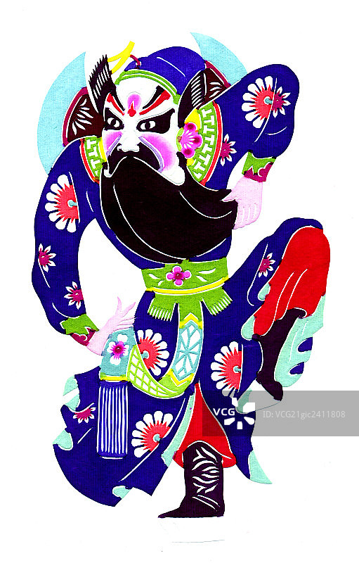 彩色剪纸，京剧人物图片素材