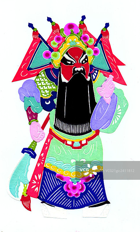 彩色剪纸，京剧人物图片素材