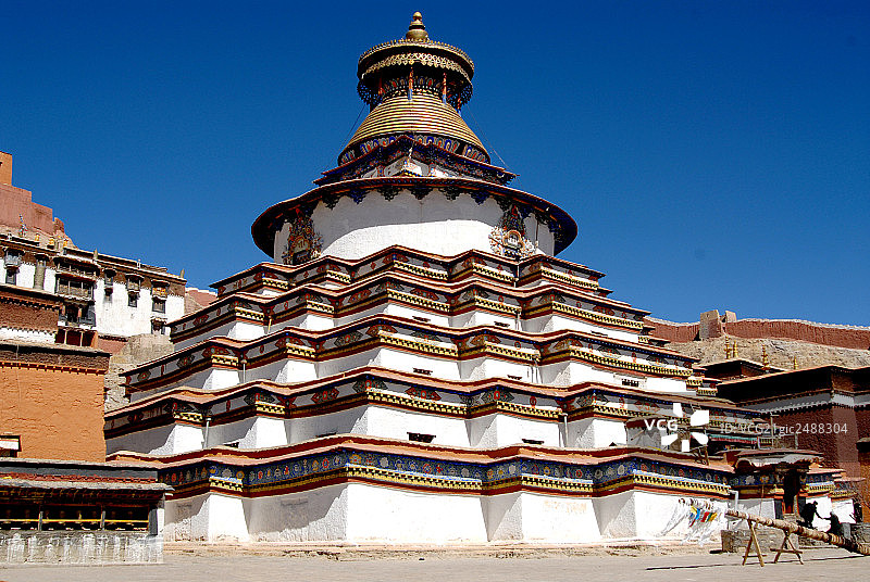 江孜白居寺十万佛塔图片素材