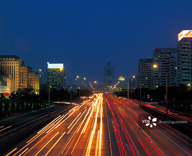 西二环夜景，北京图片素材