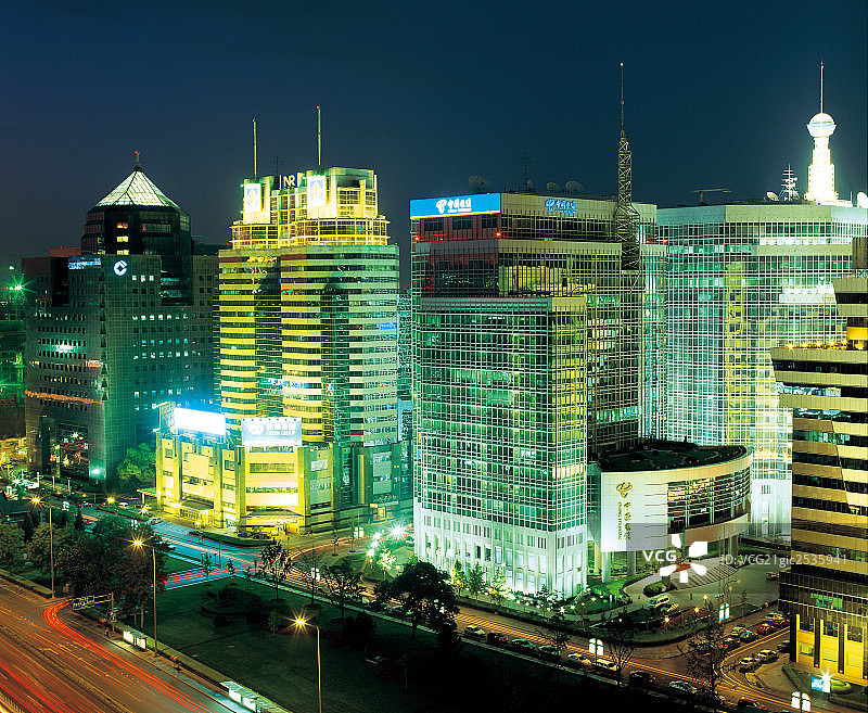 金融街夜景，北京图片素材