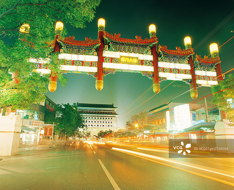 前门大街夜景，北京图片素材
