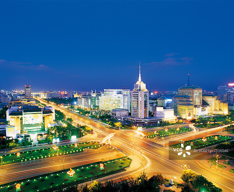 复兴门夜景，北京图片素材