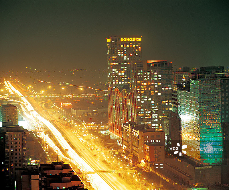 大北窑夜景，北京图片素材