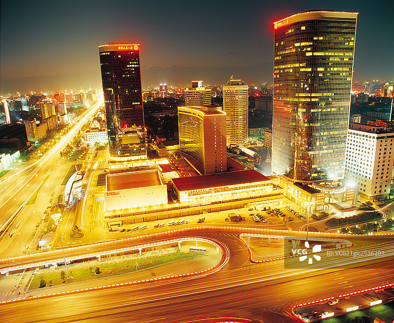 国贸夜景，北京图片素材