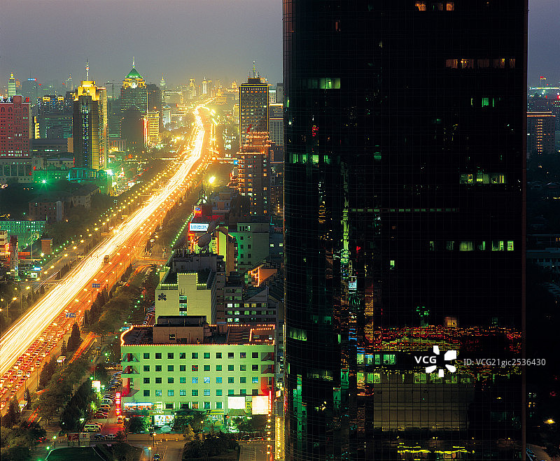 东长安街夜景，北京图片素材