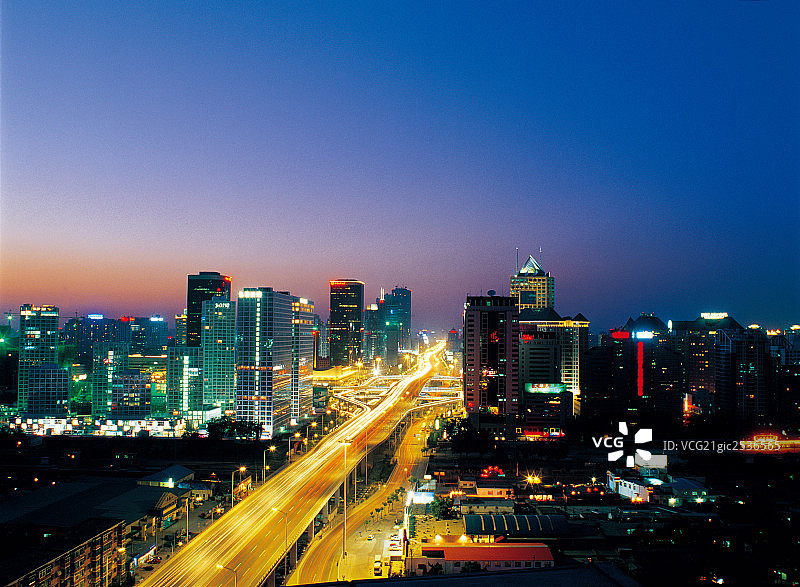 东三环CBD夜景，北京图片素材