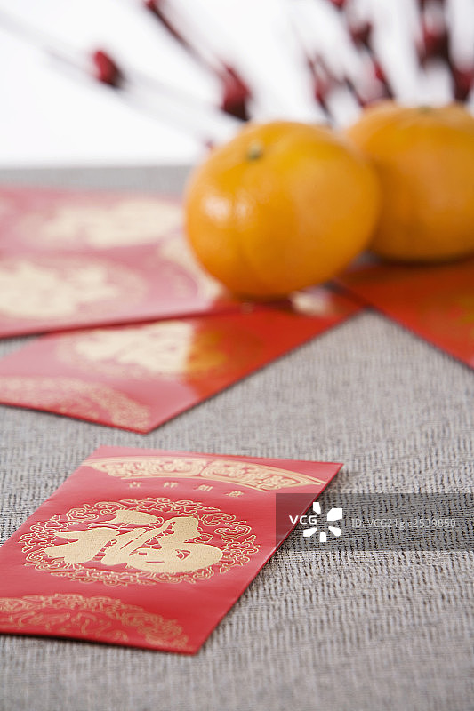 新年红包和桔子图片素材