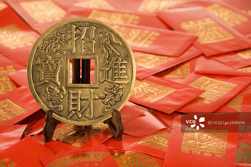 钱币和金元宝图片素材