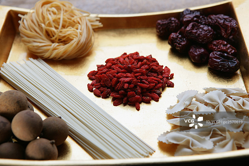 食品-面条,枣,枸杞,桂圆图片素材