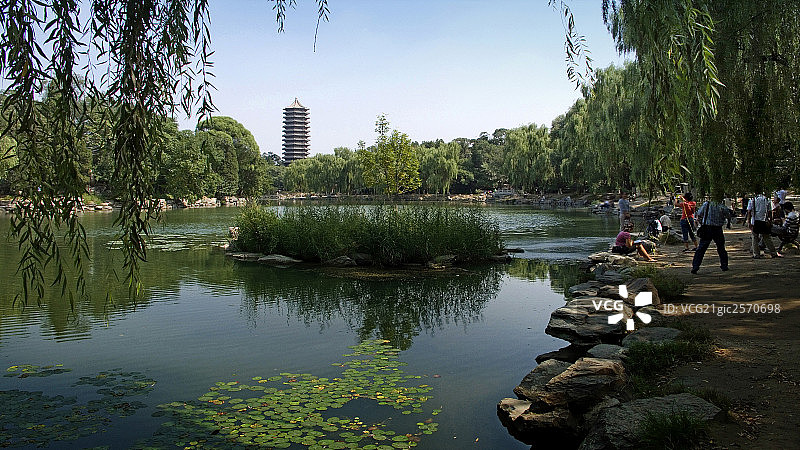 北京大学未名湖畔图片素材