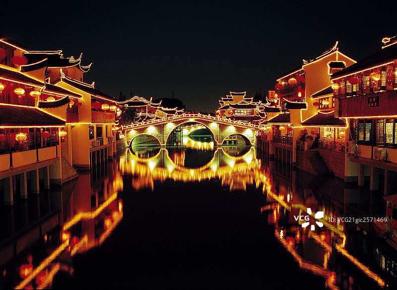 上海城市建筑夜景图片素材