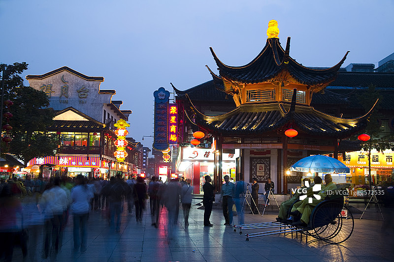 南京秦淮河夜景图片素材