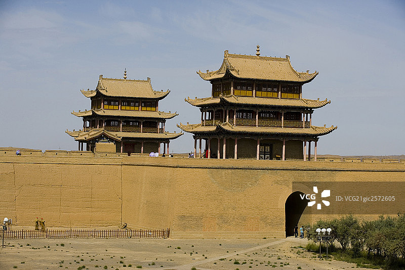 嘉峪关、城楼和长城图片素材