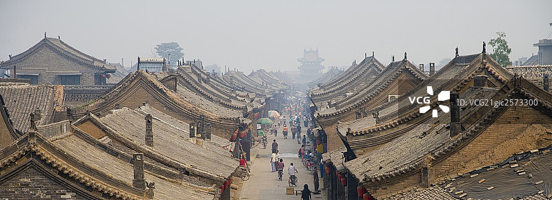 山西平遥的高角度景观图片素材