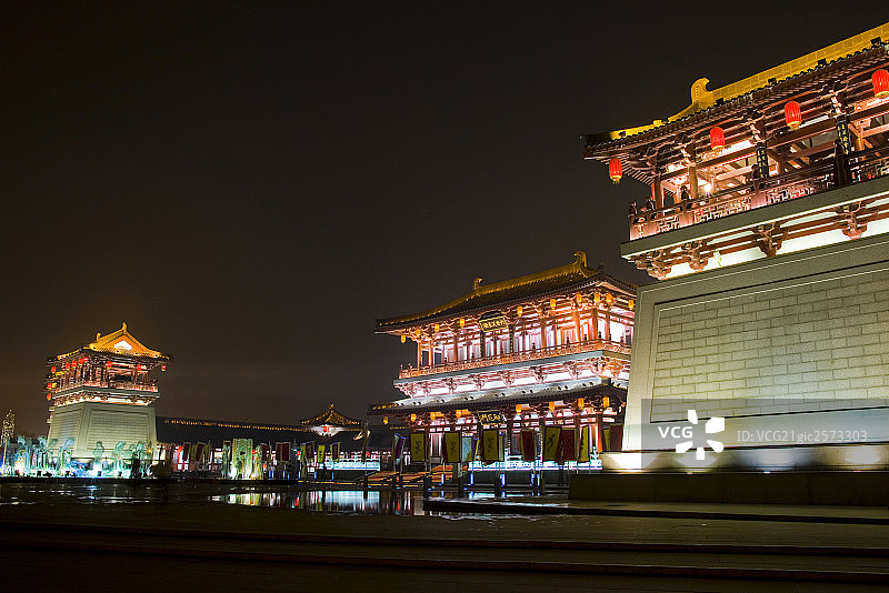 西安唐乐园夜景图片素材
